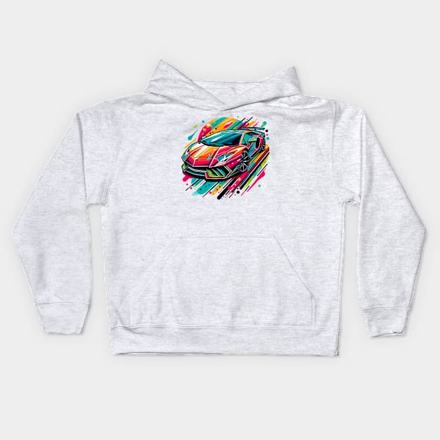 Lamborghini aventador Kids Hoodie by Vehicles-Art